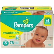 Pampers Swaddlers Diapers, Super Pack, Size 3, 78 Count