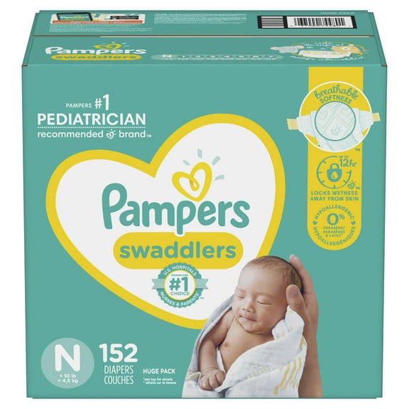 Pampers Swaddlers Newborn Diapers Size N 152 Count