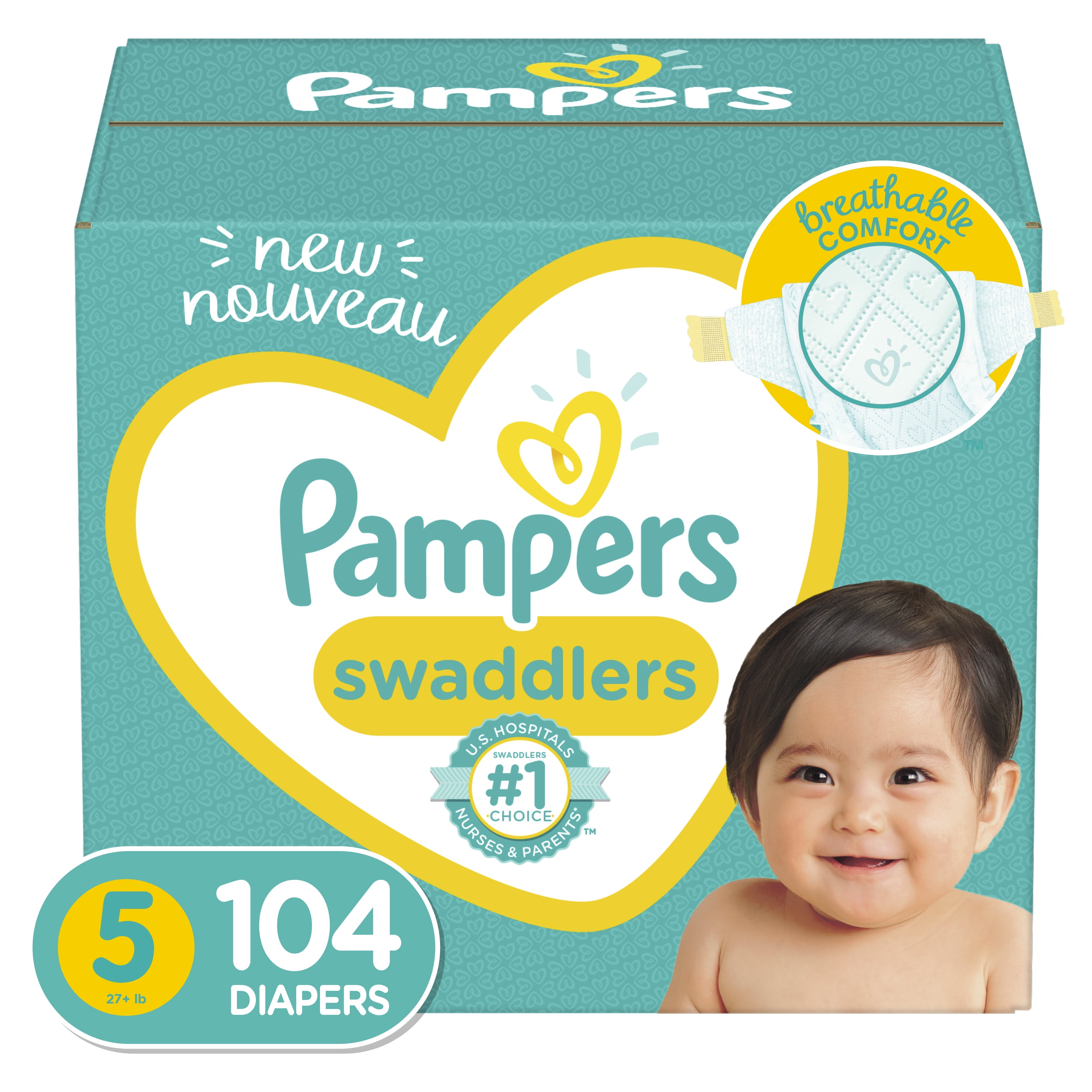 Pampers Swaddlers Diapers Size 5 104 Count