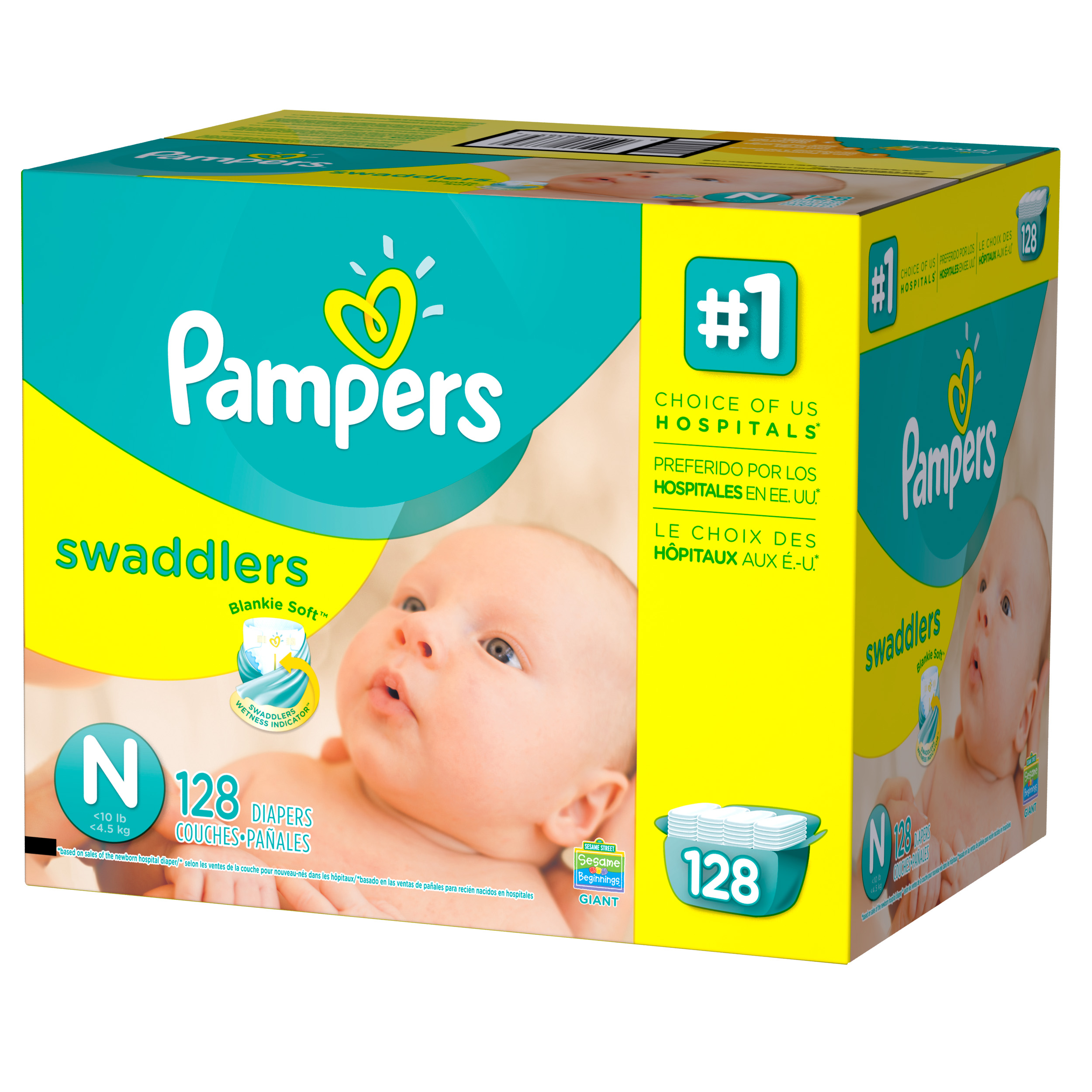 Pampers Swaddlers Newborn Diapers Size 0 128 count - image 1 of 10