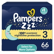 Pampers Swaddlers Overnight Zzz Baby Diapers Size 3, 66 Count (Select for More Options)