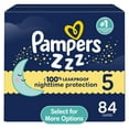 thumbnail image 1 of Pampers Swaddlers Overnight Zzz Baby Diapers Size 5, 84 Count (Select for More Options), 1 of 12