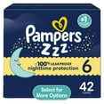 thumbnail image 1 of Pampers Swaddlers Overnight Zzz Baby Diapers Size 6, 42 Count (Select for More Options), 1 of 12