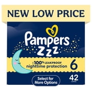 Pampers Swaddlers Overnight Zzz Baby Diapers Size 6, 42 Count (Select for More Options)