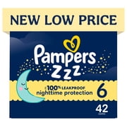 Pampers Swaddlers Overnight Zzz Baby Diapers Size 6, 42 Count Select for More Options