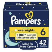 Pampers Swaddlers Overnight Baby Diapers Size 6, 42 Count (Select for More Options)