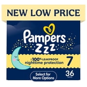 Pampers Swaddlers Overnight Zzz Baby Diapers Size 7, 36 Count (Select for More Options)