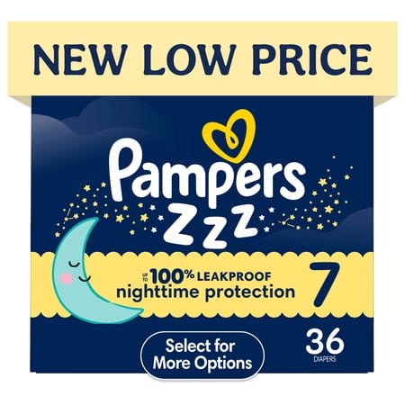 PAMPERS SWADDLERS OVERNIGHT ZZZ BABY DIAPERS SIZE 7,...