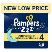Pampers Swaddlers Overnight Zzz Baby Diapers Size 4, 58 Count Select for More Options