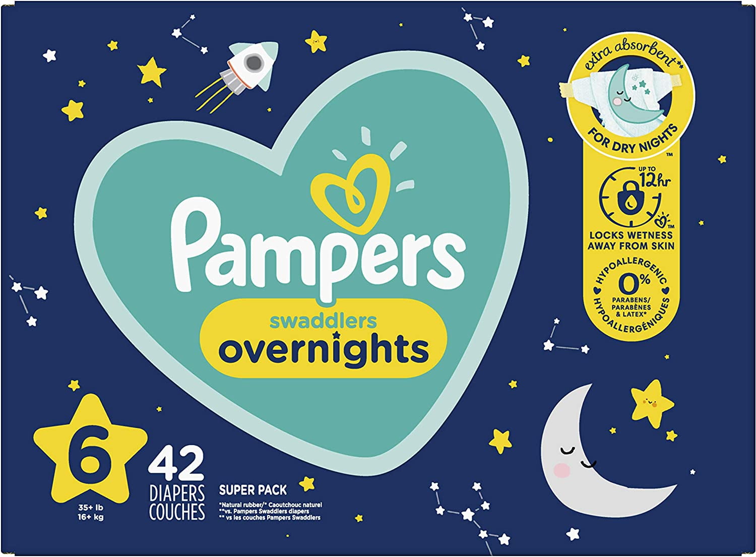 Pampers night sales diapers size 6