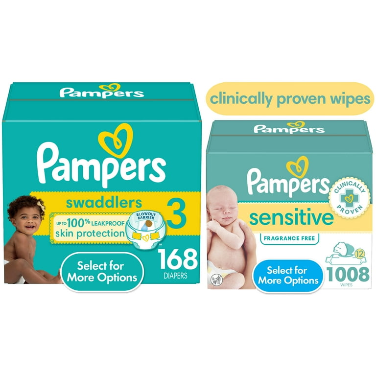 Pampers Swaddlers/Sensitive Wipes Bundles Size