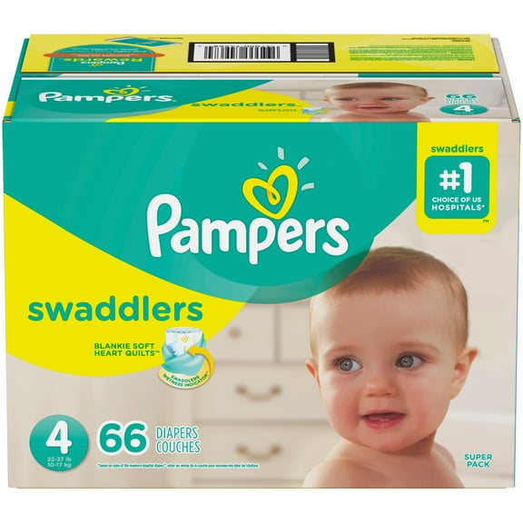 Pampers Swaddlers Soft and Absorbent Diapers, Size 4, 66 Ct