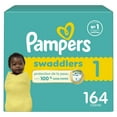 thumbnail image 1 of Pampers Swaddlers Wetness Indicator Hypoallergenic Soft Latex and Paraben Free Soft Diapers - Size 1, 164 Count, 1 of 8
