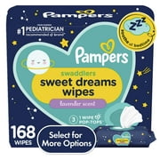 Pampers Sweet Dreams Nighttime Lavender Baby Wipes 3X Flip-Top Packs 168ct (Select for More Options)