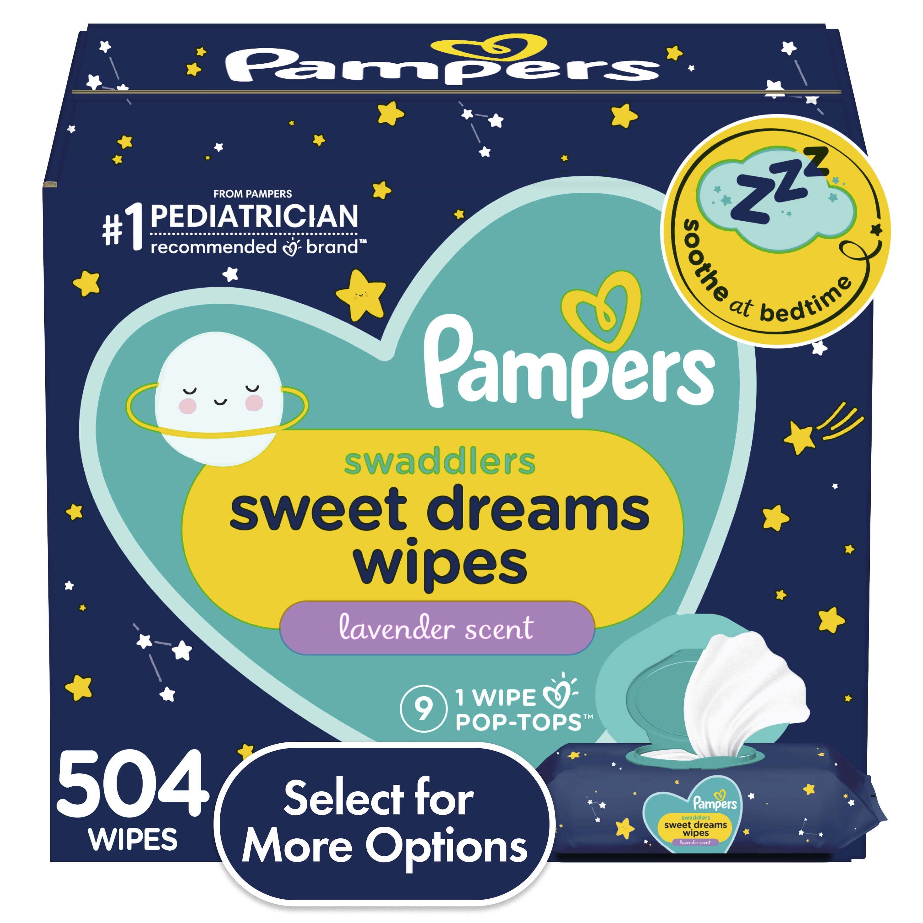 Pampers Sweet Dreams Nighttime Lavender Baby Wipes 9X Packs, 504 Wipes
