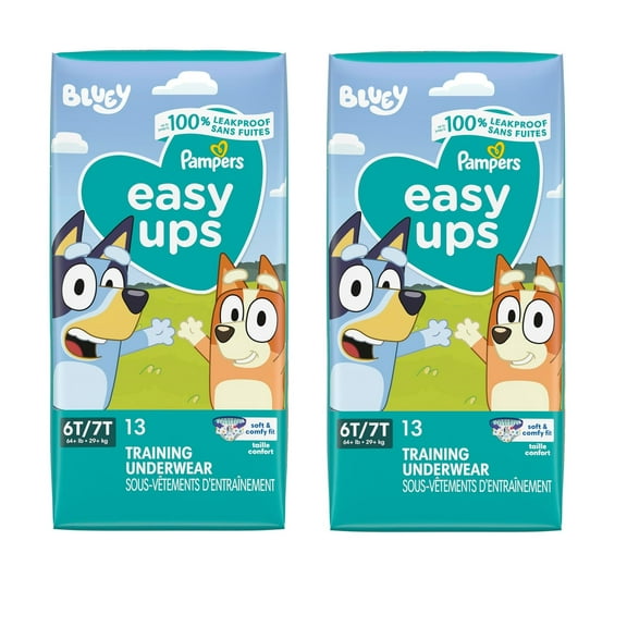 Pampers Training Pants - Easy Ups Boys & Girls Bluey - Size 6T-7T, 13 Count, Children's Potty Underwear (2 Pack)