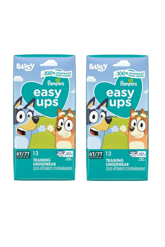 Training Pants - Easy Ups Boys & Girls Bluey - Size 6T-7T, 13 Count, Children's Potty Underwear (2 Pack)