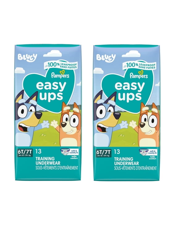 Training Pants - Easy Ups Boys & Girls Bluey - Size 6T-7T, 13 Count, Children's Potty Underwear (2 Pack)