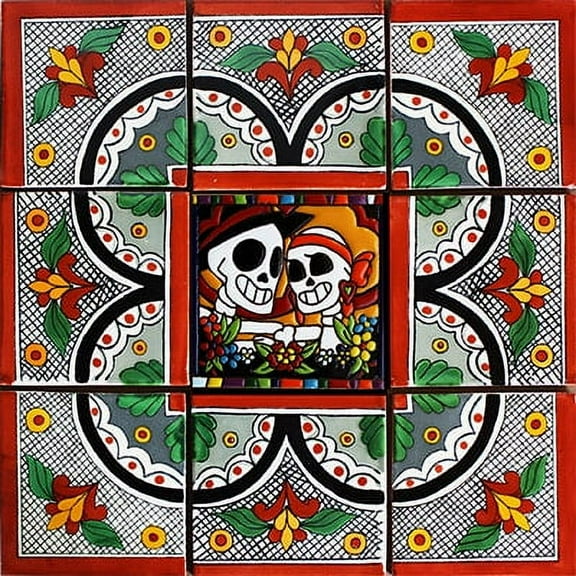 Pamplona Mexican Tile Set Backsplash Mural