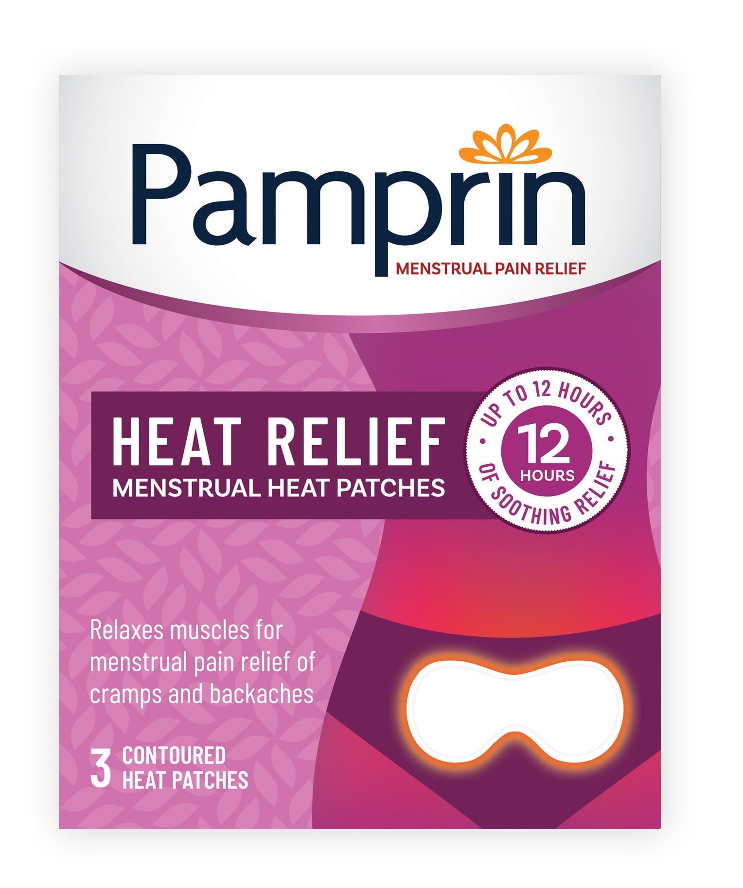 Pamprin Heat Relief Patch, 3 ct