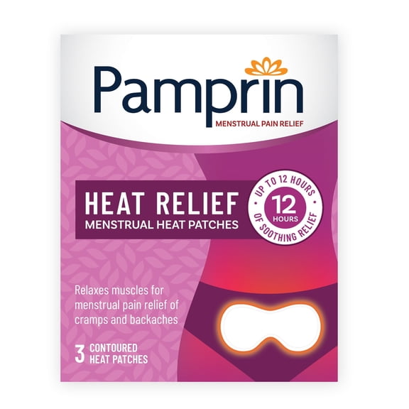 Pamprin Heat Relief Menstrual Heat Patches, 3 count