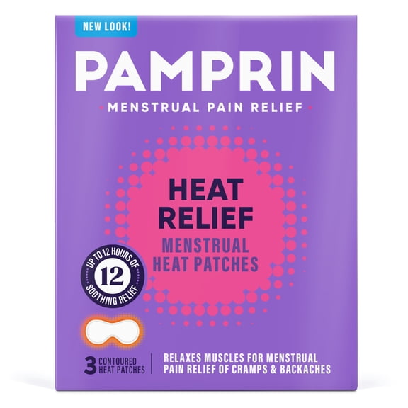 Pamprin Heat Relief Air-Activated Menstrual Pain Patches, 3 Ct