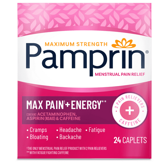 Pamprin Maximum Strength Max Menstrual Pain Relief caplets, 24ct