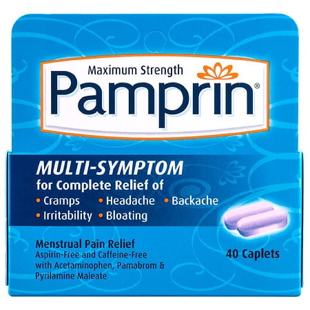 Pamprin Maximum Strength Multi-Symptom Menstrual Pain Relief Caplets, 40 count