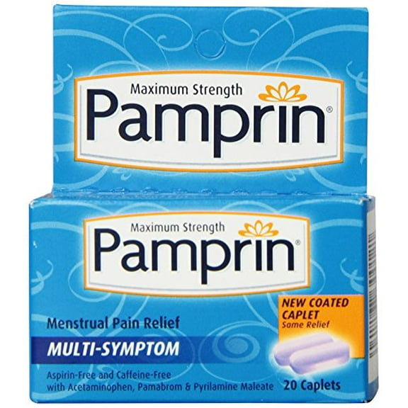 Pamprin Multi-Symptom Caplets 20 Caplets (Pack of 2)