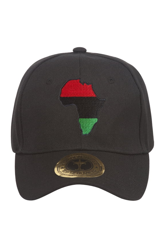 Pan Africa Continent Patch Black Adjustable Baseball Cap