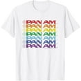 thumbnail image 1 of Pan Am Text Logo Rainbow Cascade Pride T-Shirtmen and women can wear, black, white, gifts.S,M,L,XL,2XL,3XL,1888XL, 1 of 4