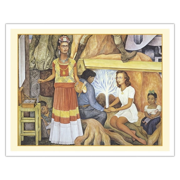 Pan American Unity Mural (Detail Panel 3 Bottom) - From an Original Color Mural by Diego Rivera c.1940 - Fine Art Matte Paper Print (Unframed) 11x14in