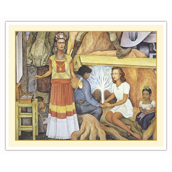 Pan American Unity Mural (Detail Panel 3 Bottom) - From an Original Color Mural by Diego Rivera c.1940 - Fine Art Matte Paper Print (Unframed) 16x20in
