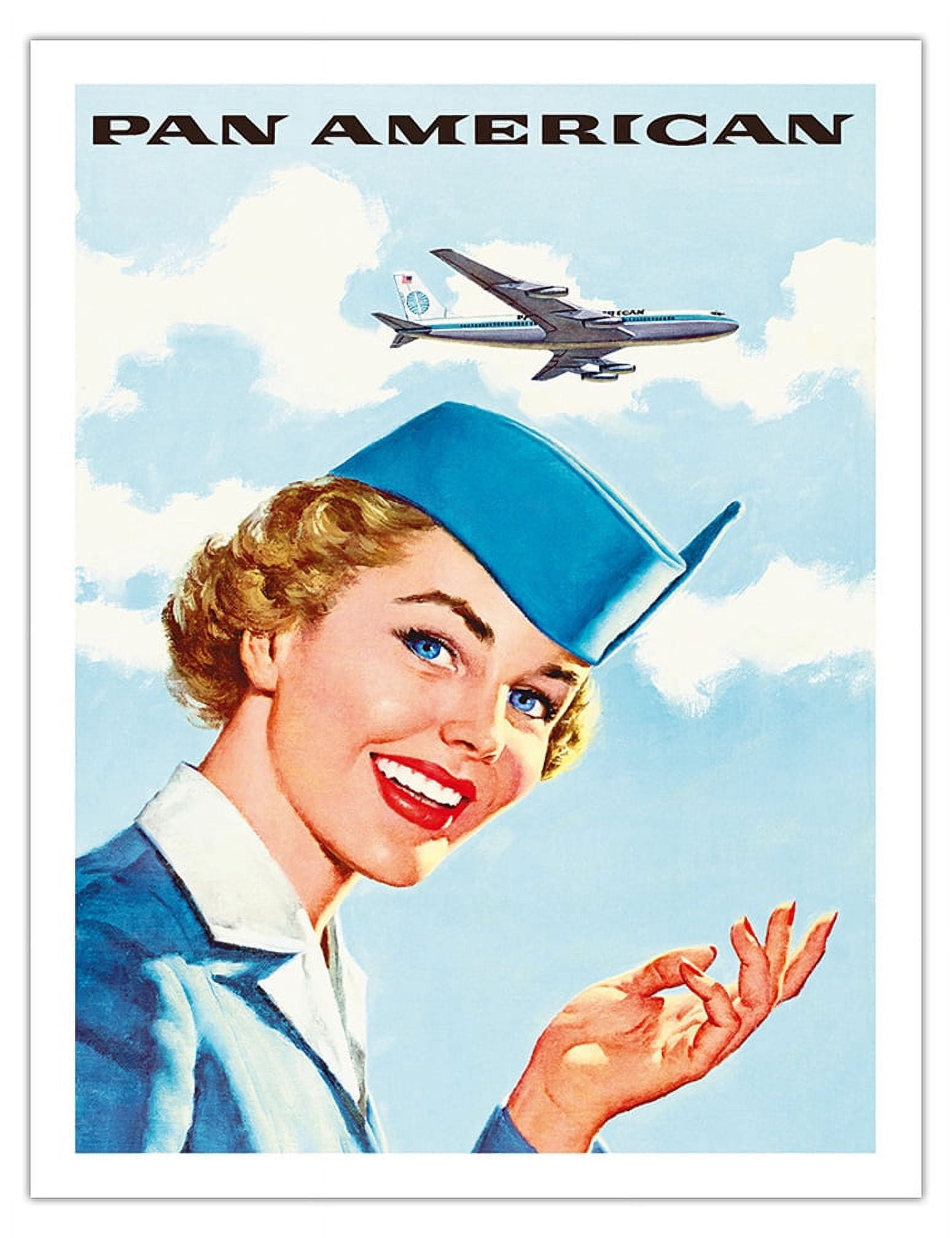 USA広告入ハンガー5本★vintage／アメリカ／California Pan American World Airways - Airline Stewardess - Vintage Airline