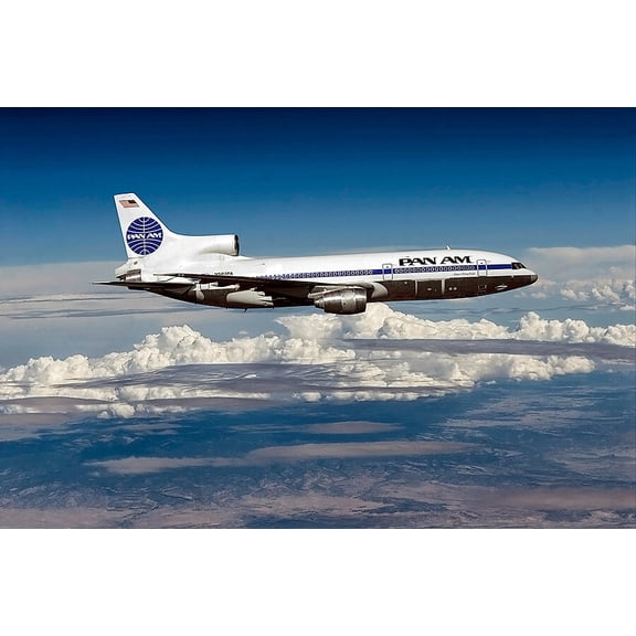 Pan American World Airways L-1011 TriStar - 12x18 Inch Laminated Aviation Poster - Stunning Detail and Bold Colors