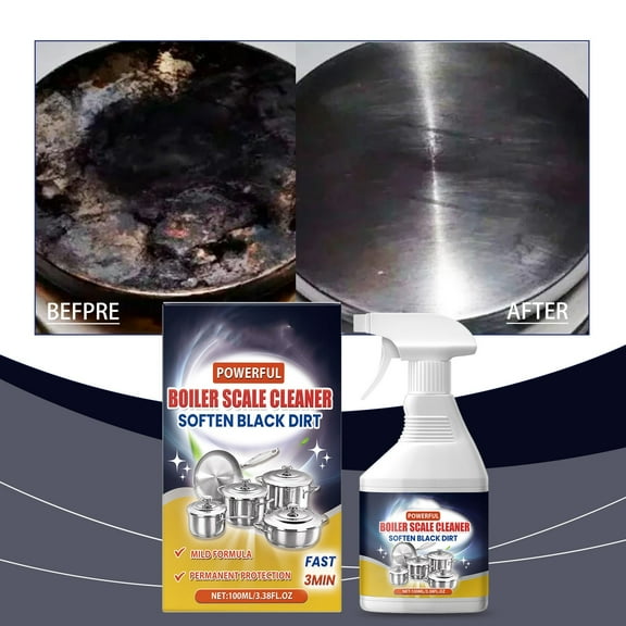 Pan Bottom Cleaner for Stubborn Grease and Burnt-On Food, Cookware Cleaner for Non-Stick, Iron, and Aluminum Pots, Kitchen Stove Top Degreaser with EDTA for Scale Removal