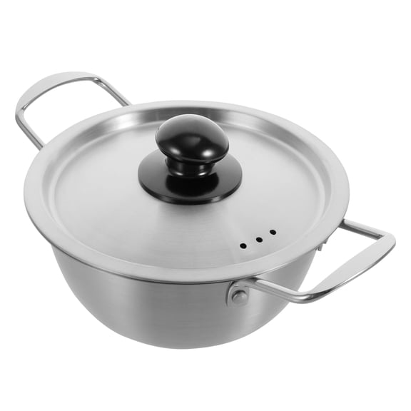 Stainless Steel Instant Noodle Pot with Lid, Korean Ramen Pan Cookware, Nonstick Soup Pot for Kitchen