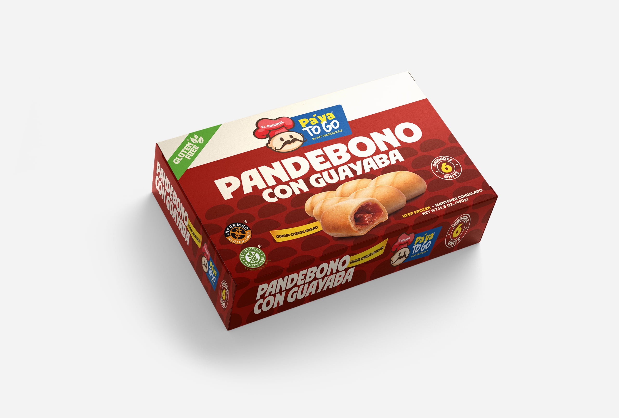 Hot Pandeyuca Gluten-Free Cheese Bread with Guava Filling, 6-Pack