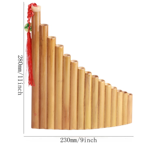 Pan Flute 15 Pipes G Key Panpipes Musical Instrument Easy to Learn for Beginners and Students