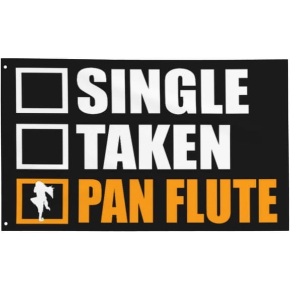 Pan Flute Is My Girlfriend Gift For Momen Men Black Flag 3x5 Ft Banner Tapestry Funny Flags for Room Guys Decor Outdoor Parties Gifts Mom Gifts Fathers Day Gift for Dad Birthday Gifts