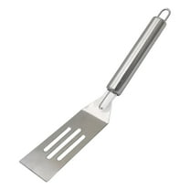Pan-Fry Spatula Mini Spatula 9.8x1.9" Stainless Steel Slotted Spatula Non-Stick Metal Turner for Baking Cookies and Brownies,Silver 1Pcs JASKFLY