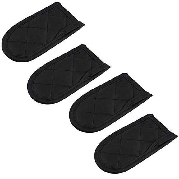 Pan Handle Sleeve Hot Handle Holders Max Temp Handle Mitt Pot Holder Heat Resistant Non-Slip Machine Washable Handle Cover for Kitchen Cooking and Baking (4,Black)