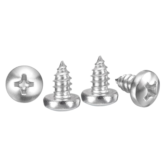 Pan Head Self Tapping Screws(#14x1/2") 20Pcs, 304 Stainless steel Self Drilling Screw for Metal Wood Plastic, for Cabinet Wall Shutter Plate Rock Furniture, Silver Tone