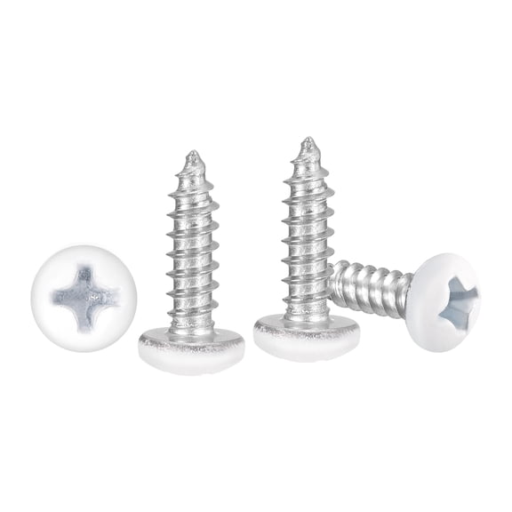 Pan Head Self Tapping Screws(M3x10) 100Pcs, Carbon Steel Self Drilling Screw for Metal Wood Plastic, for Cabinet Wall Shutter Plate Rock Furniture, Blue White White