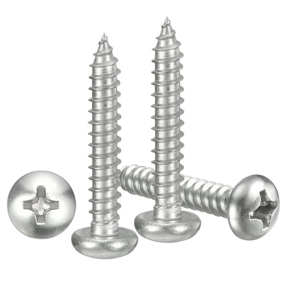 Pan Head Self Tapping Screws(M3x30) 50Pcs, 304 Stainless steel Self Drilling Screw for Metal Wood Plastic, for Cabinet Wall Shutter Plate Rock Furniture, Silver Tone