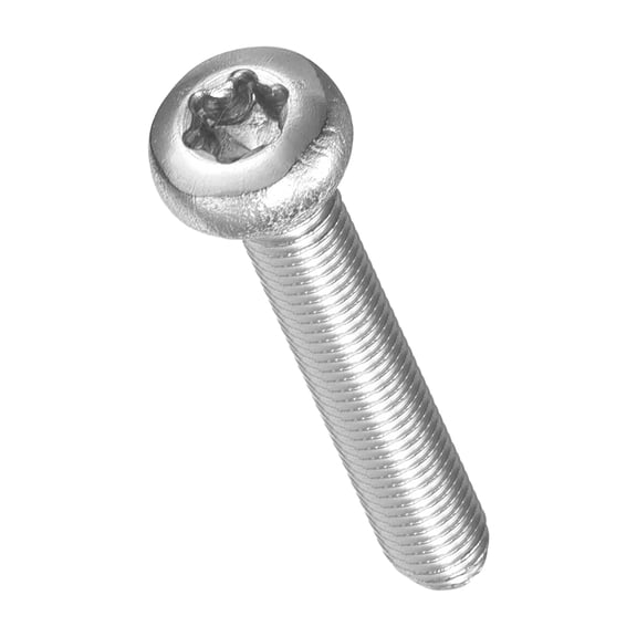 Pan Head Torx Security Screws Bolts (M3-0.5x20mm) 50Pcs, Button Torx Head Machine Screws 304 Stainless Steel - for Furniture Woodworking Project, Silver Tone