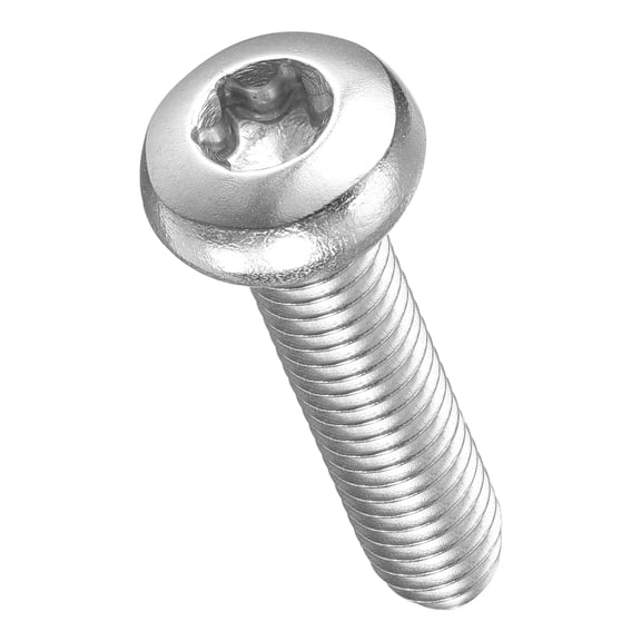 Pan Head Torx Security Screws Bolts (M5-0.8x20mm) 250Pcs, Button Torx Head Machine Screws 304 Stainless Steel - for Furniture Woodworking Project, Silver Tone