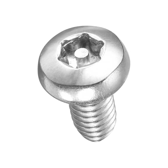 Pan Head Torx Security Screws Bolts (M6-1x10mm) 50Pcs, Button Torx Head Machine Screws 304 Stainless steel - for Furniture Woodworking Project, Silver Tone