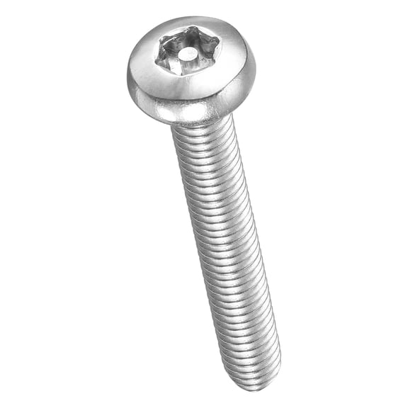 Pan Head Torx Security Screws Bolts (M6-1x40mm) 10Pcs, Button Torx Head Machine Screws 304 Stainless steel - for Furniture Woodworking Project, Silver Tone