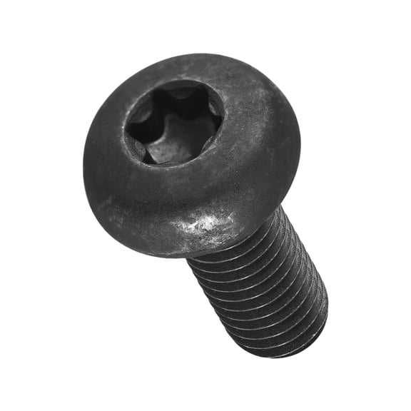 Pan Head Torx Security Screws Bolts (M8-1.25x20mm) 16Pcs, Button Torx Head Machine Screws Carbon Steel - for Furniture Woodworking Project, Black